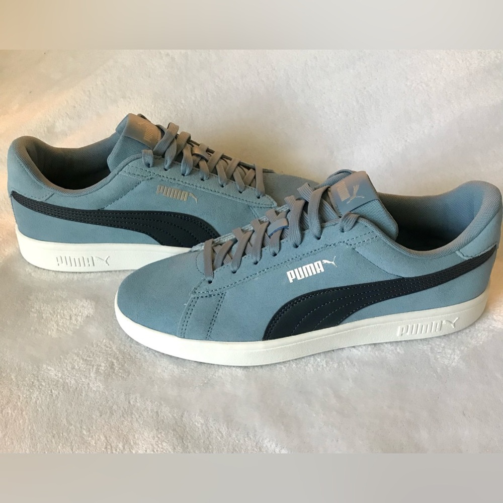 Puma Classic Blue Suede With White Mens Size 9 Brand New - Picture 5 of 8